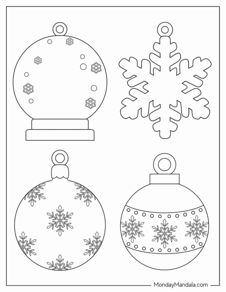 200 Printable Christmas Ornaments (Free Templates) for Christmas Cutouts Printable Free