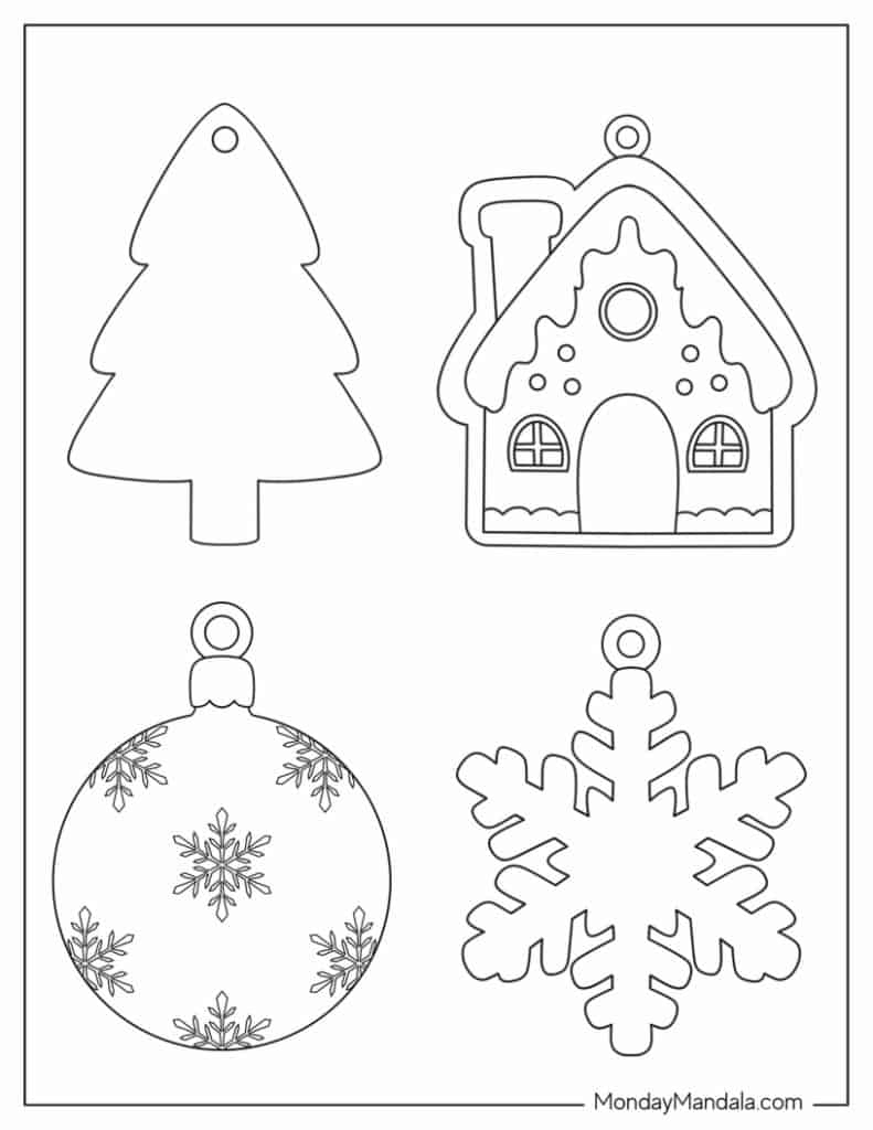200 Printable Christmas Ornaments (Free Templates) throughout Christmas Ornament Patterns Free Printable