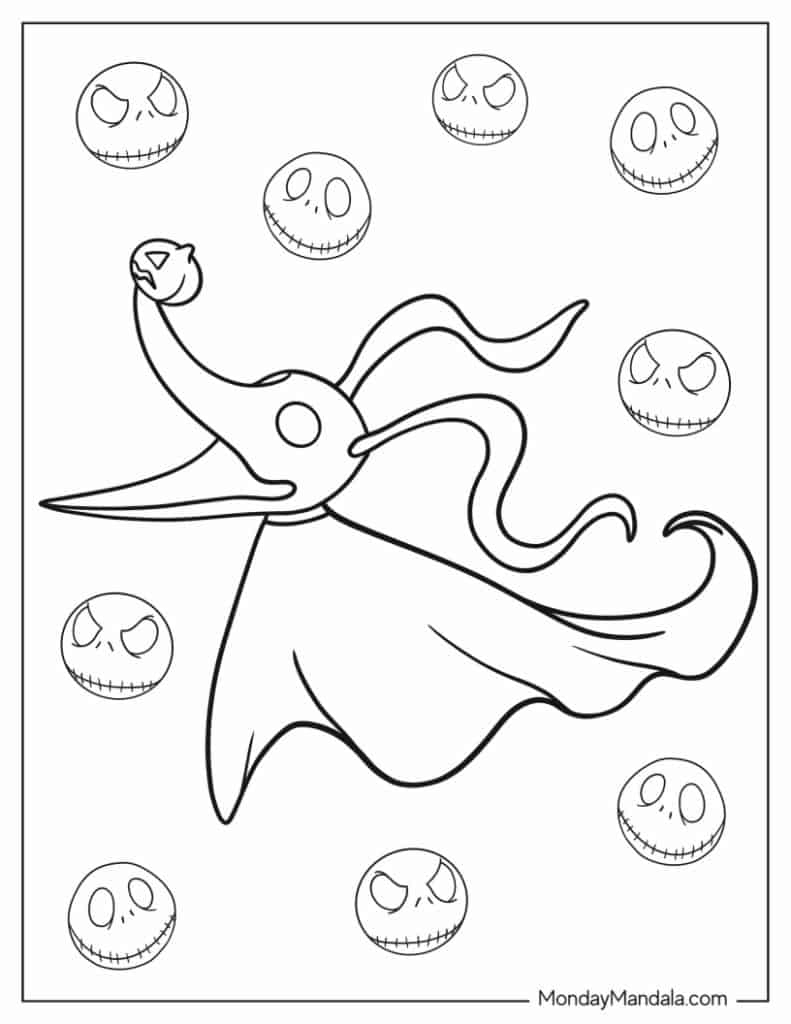 22 Nightmare Before Christmas Coloring Pages (Free Pdfs) with regard to Zero Nightmare Before Christmas Printable
