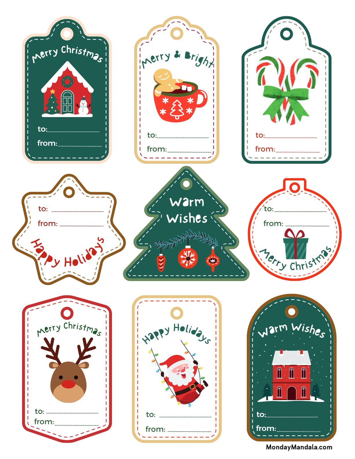 25 Free Printable Christmas Gift Tags | Baking You Happier for Christmas Gift Tags Template Printable