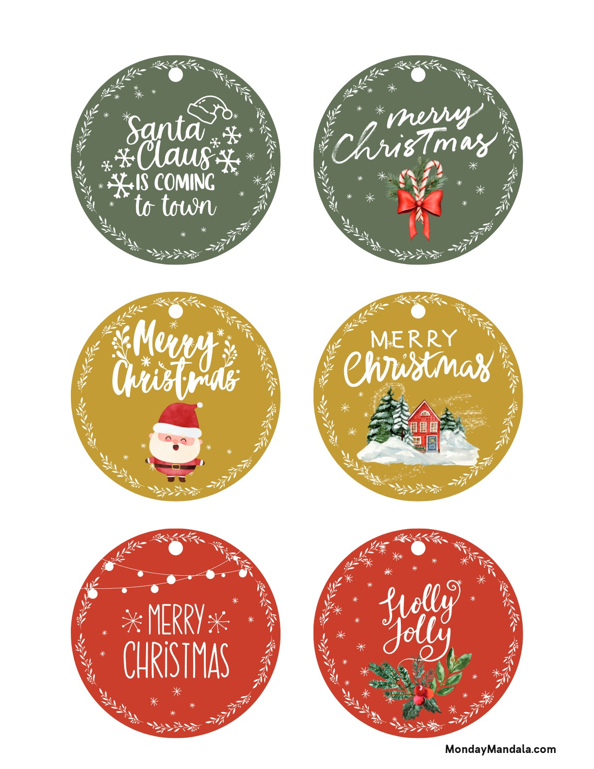 25 Free Printable Christmas Gift Tags | Baking You Happier pertaining to Free Printable Round Christmas Labels