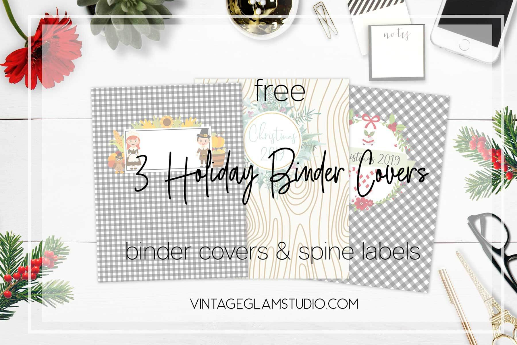 3 Free Holiday Binder Cover Printables - throughout Christmas Binder Cover Printable