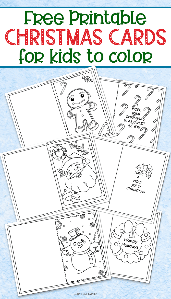 3 Free Printable Christmas Cards For Kids To Color | Sunny Day Family for Christmas Free Printable Card
