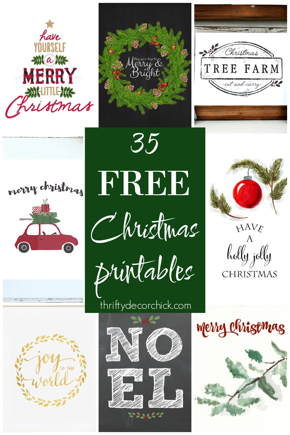35 Free Christmas Printables To Deck Your Halls | Thrifty Decor inside Printable Christmas Art Free