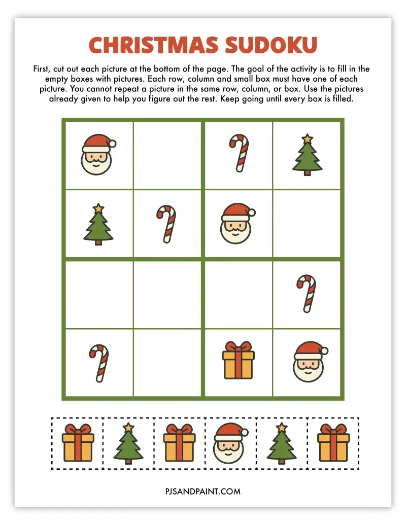 38 Free Printable Christmas Games And Activities - Pjs And Paint in Christmas Picture Puzzle Game Free Printable