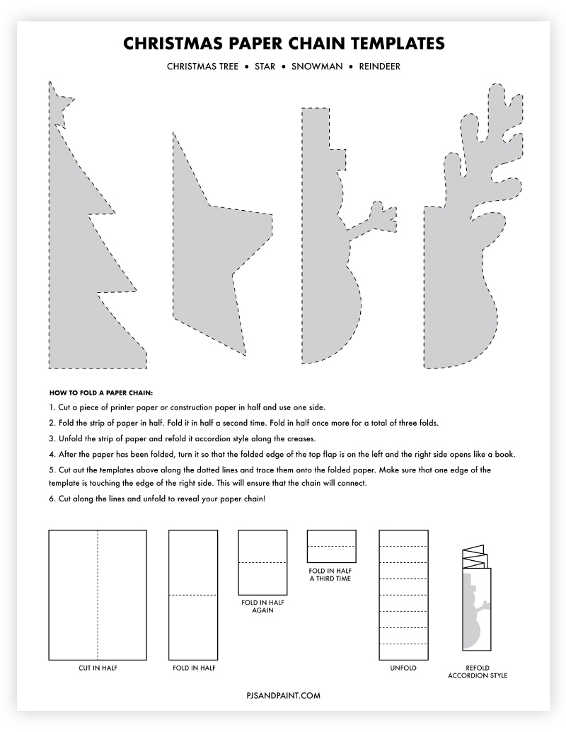 4 Free Printable Christmas Paper Chain Templates - Pjs And Paint pertaining to Free Printable Christmas Christmas Paper Chain Template