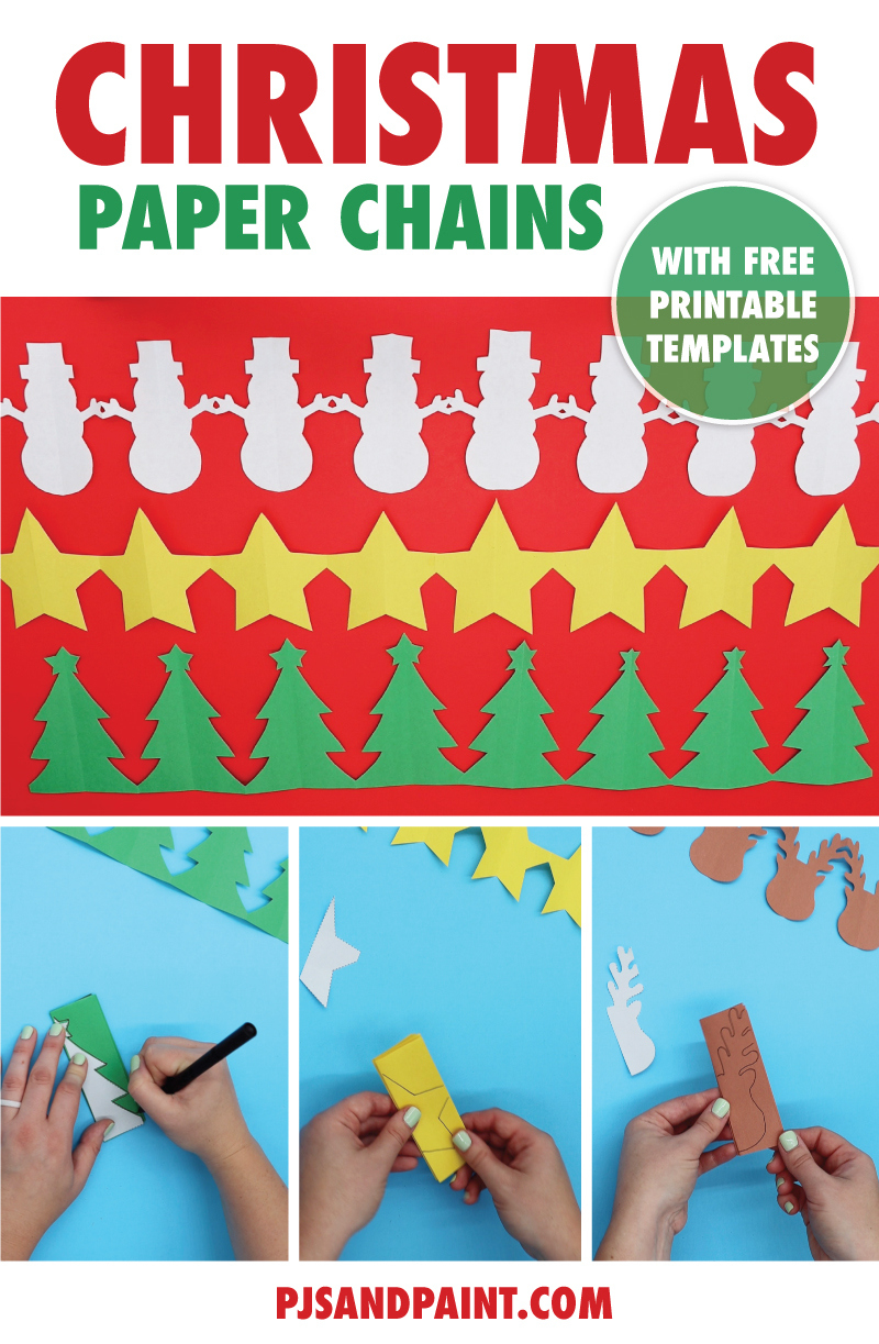 4 Free Printable Christmas Paper Chain Templates - Pjs And Paint with Free Printable Christmas Christmas Paper Chain Template