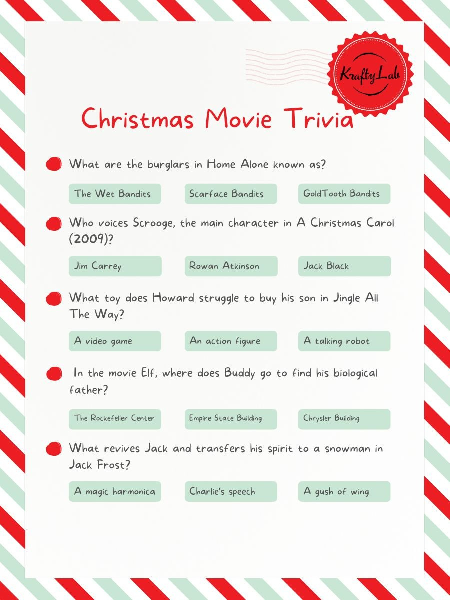40 Fun Christmas Movie Trivia Questions And Answers in Christmas Movie Trivia Printable Free