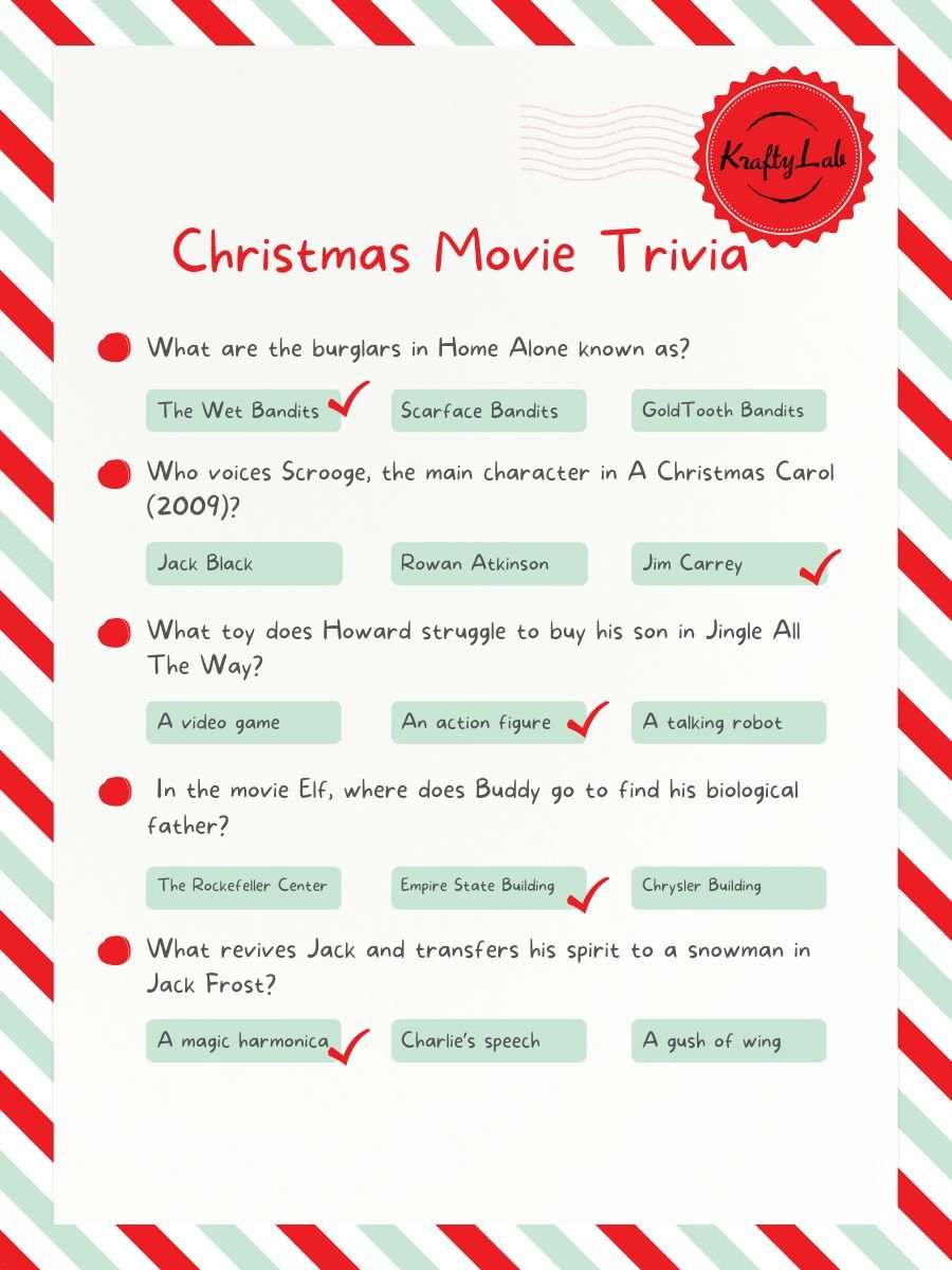 40 Fun Christmas Movie Trivia Questions And Answers inside Christmas Movie Trivia Quiz Printable