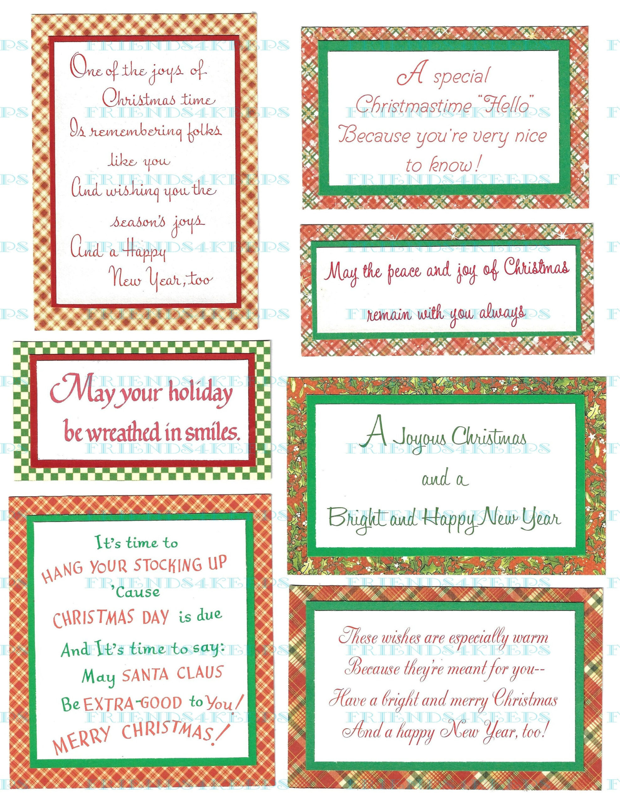 40 Printable Christmas Greetings / Verses From Vintage Xmas Cards in Printable Free Christmas Card Verses to Print
