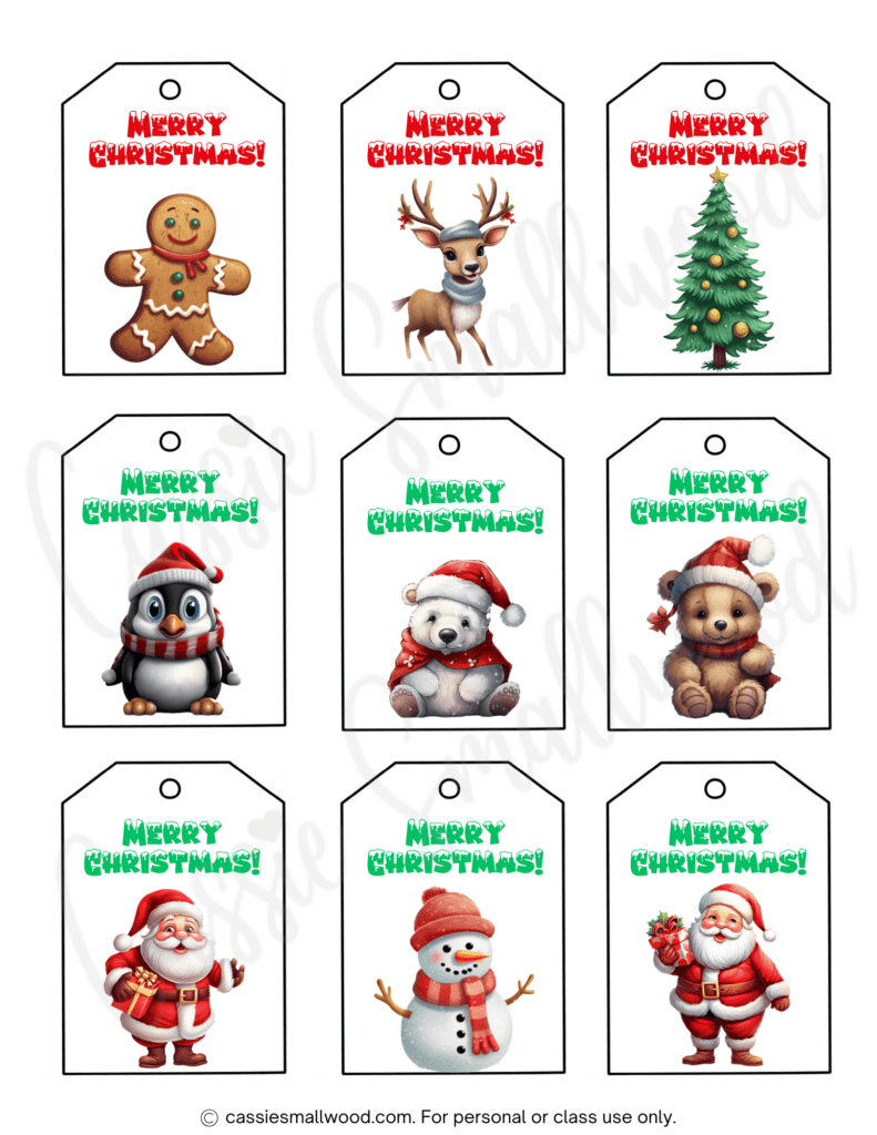 400+ Cutest Printable Christmas Tags (Free Pdf) - Cassie Smallwood in Free Printable Merry Christmas Labels