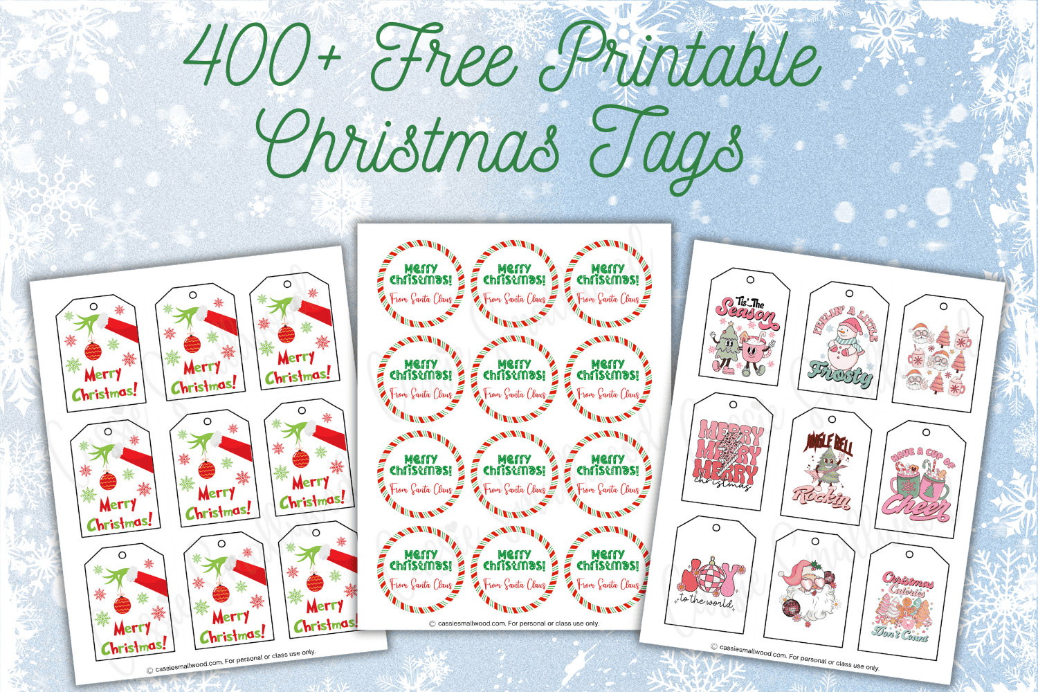 400+ Cutest Printable Christmas Tags (Free Pdf) - Cassie Smallwood inside Free Printable Christmas Gift Tags For Teachers