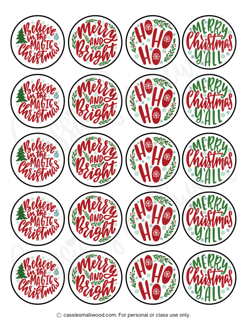 400+ Cutest Printable Christmas Tags (Free Pdf) - Cassie Smallwood inside Free Printable Round Christmas Labels