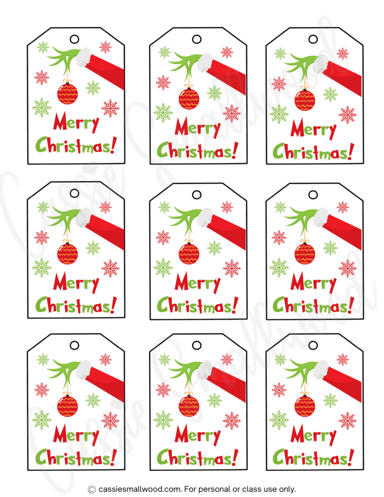 400+ Cutest Printable Christmas Tags (Free Pdf) - Cassie Smallwood intended for To From Christmas Tags Printable