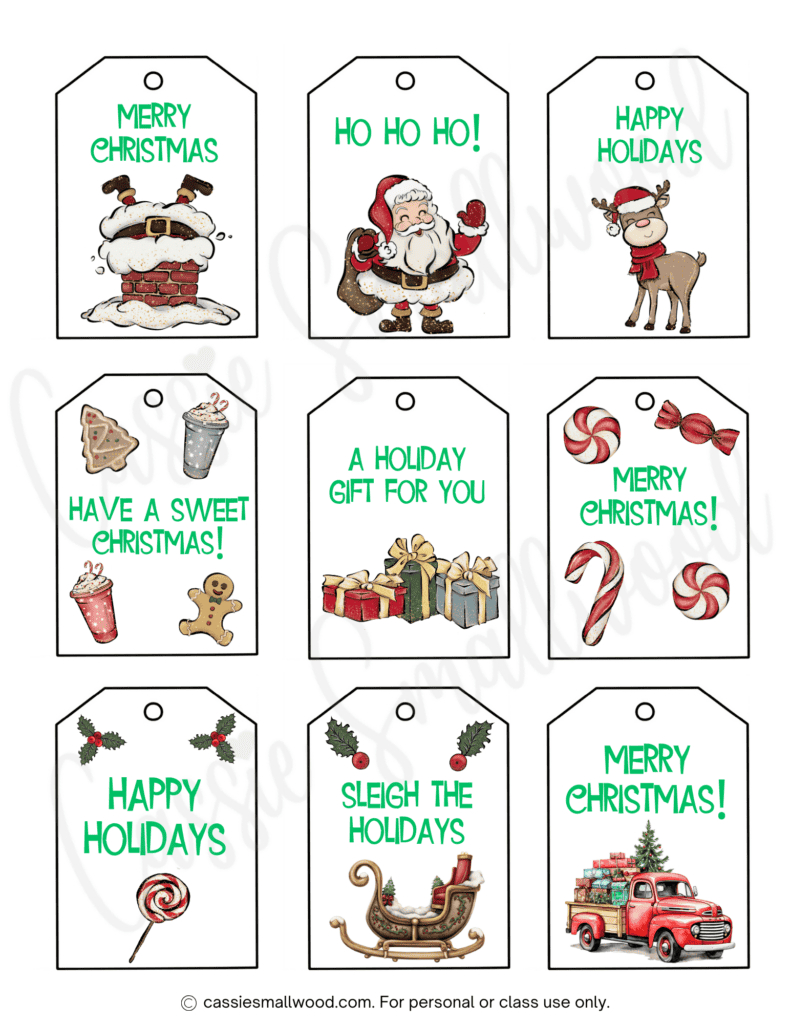 400+ Cutest Printable Christmas Tags (Free Pdf) - Cassie Smallwood with Small Printable Christmas Tags