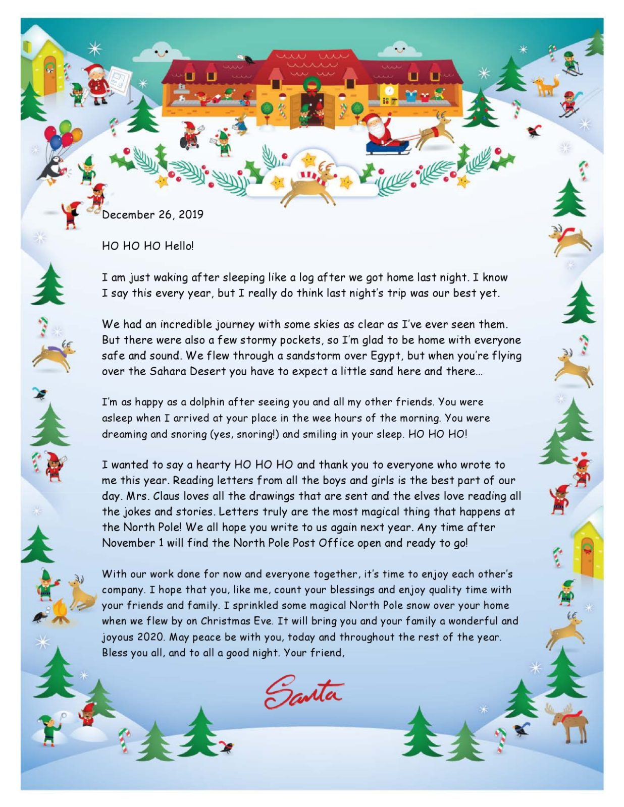 45 Printable Christmas Letter Templates [100% Free] ᐅ Templatelab for Printable Christmas Letter Templates