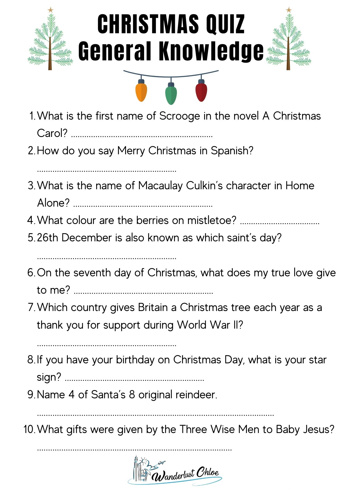 50 Christmas Quiz Questions + Printable Picture Rounds: 2025 with Printable Christmas Quiz And Answers