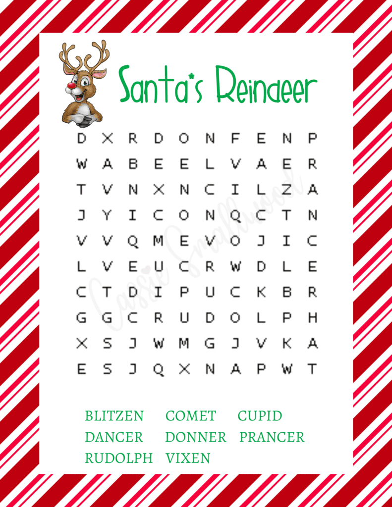 6 Fun Christmas Word Search Free Printables - Cassie Smallwood with Large Print Christmas Word Search Printable