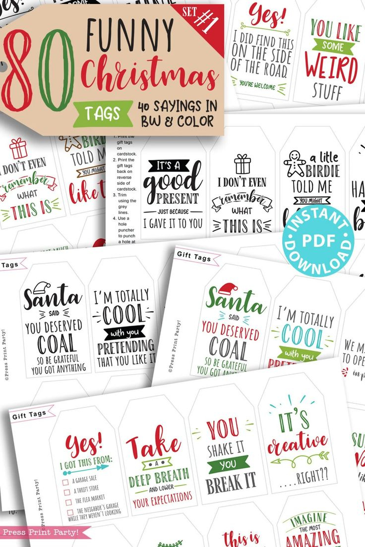 80 Funny Christmas Gift Tags Printable Funny White Elephant Gift intended for Free Printable Funny Christmas Gift Tags