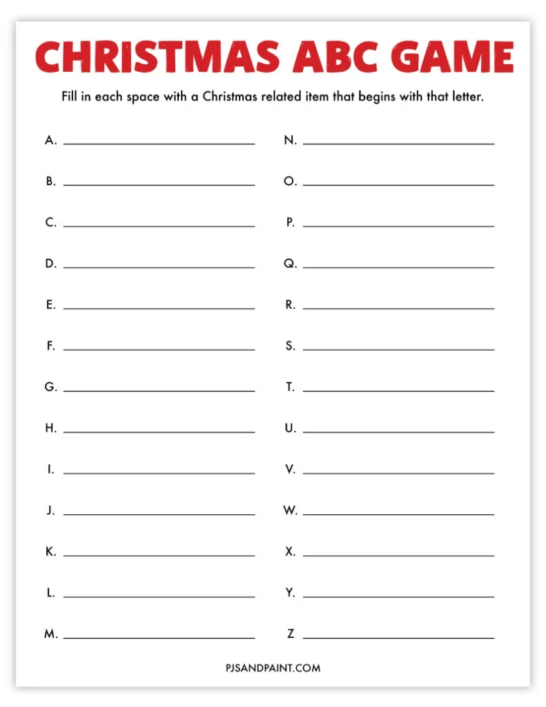 9 Free Printable Christmas Party Games For Families - Pjs And Paint with Free Printable Christmas Fill in the Blank Games