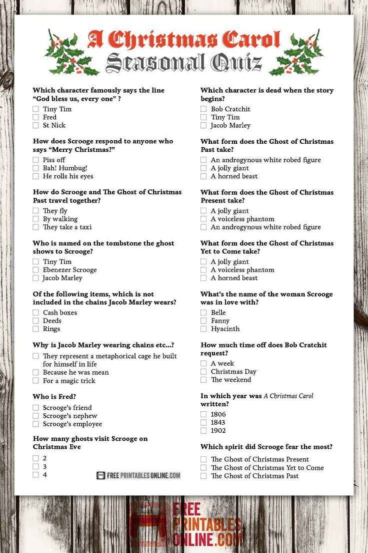 A Christmas Carol Quiz within Christmas Carol Trivia Questions and Answers Printable