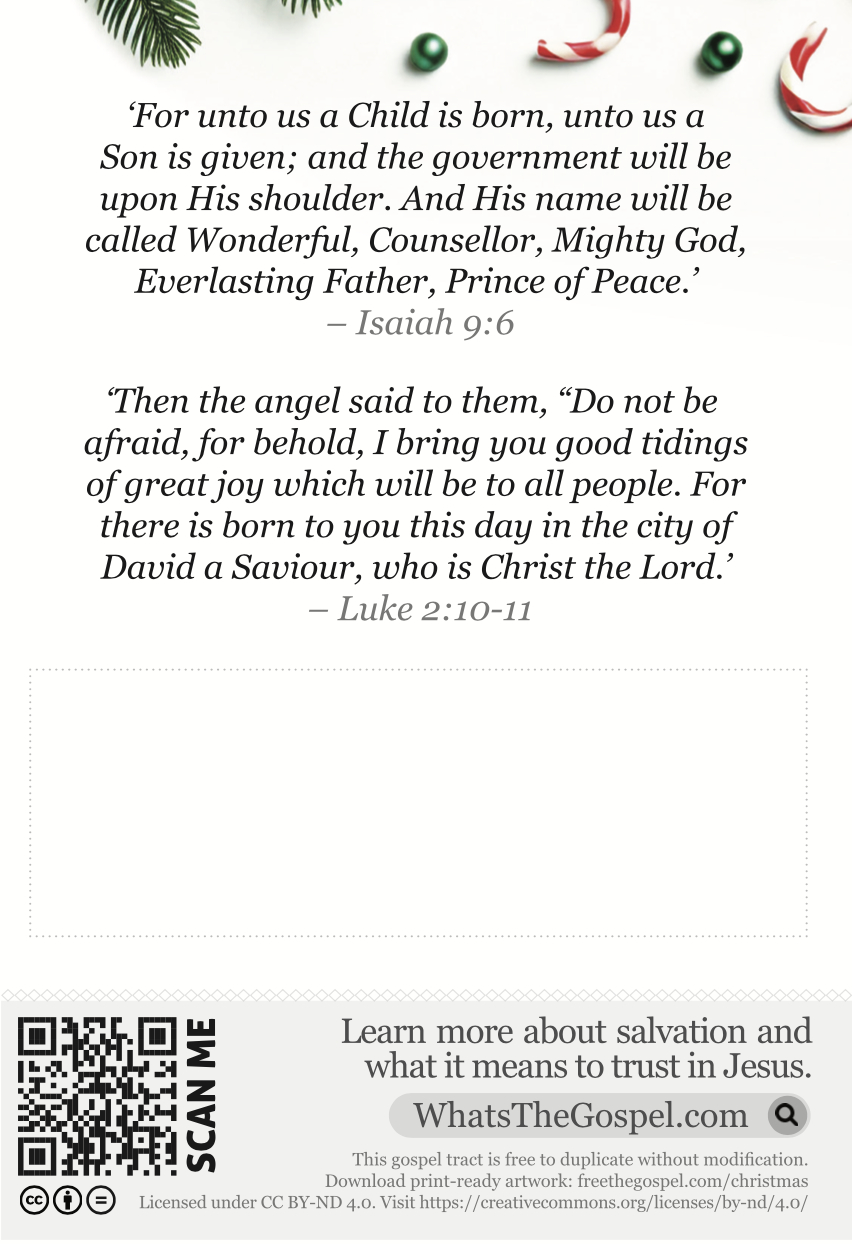 A Christmas Gift – Gospel Tract (100Pk) – Living Waters Down Under in Christmas Gospel Tracts Printable