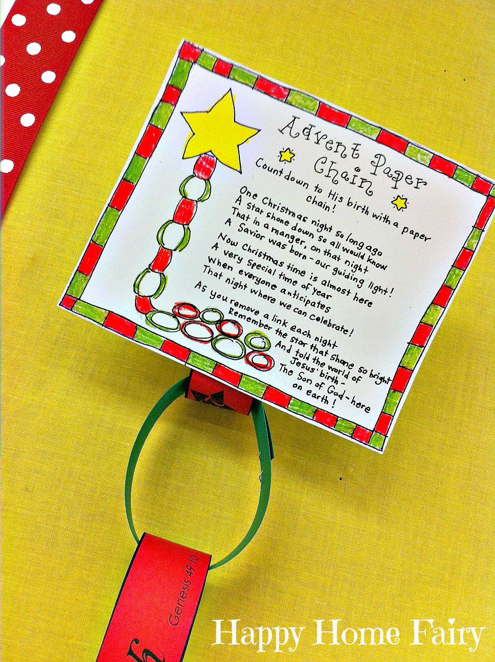 Advent Paper Chain Countdown - Free Printable - Happy Home Fairy regarding Free Printable Christmas Chain Countdown