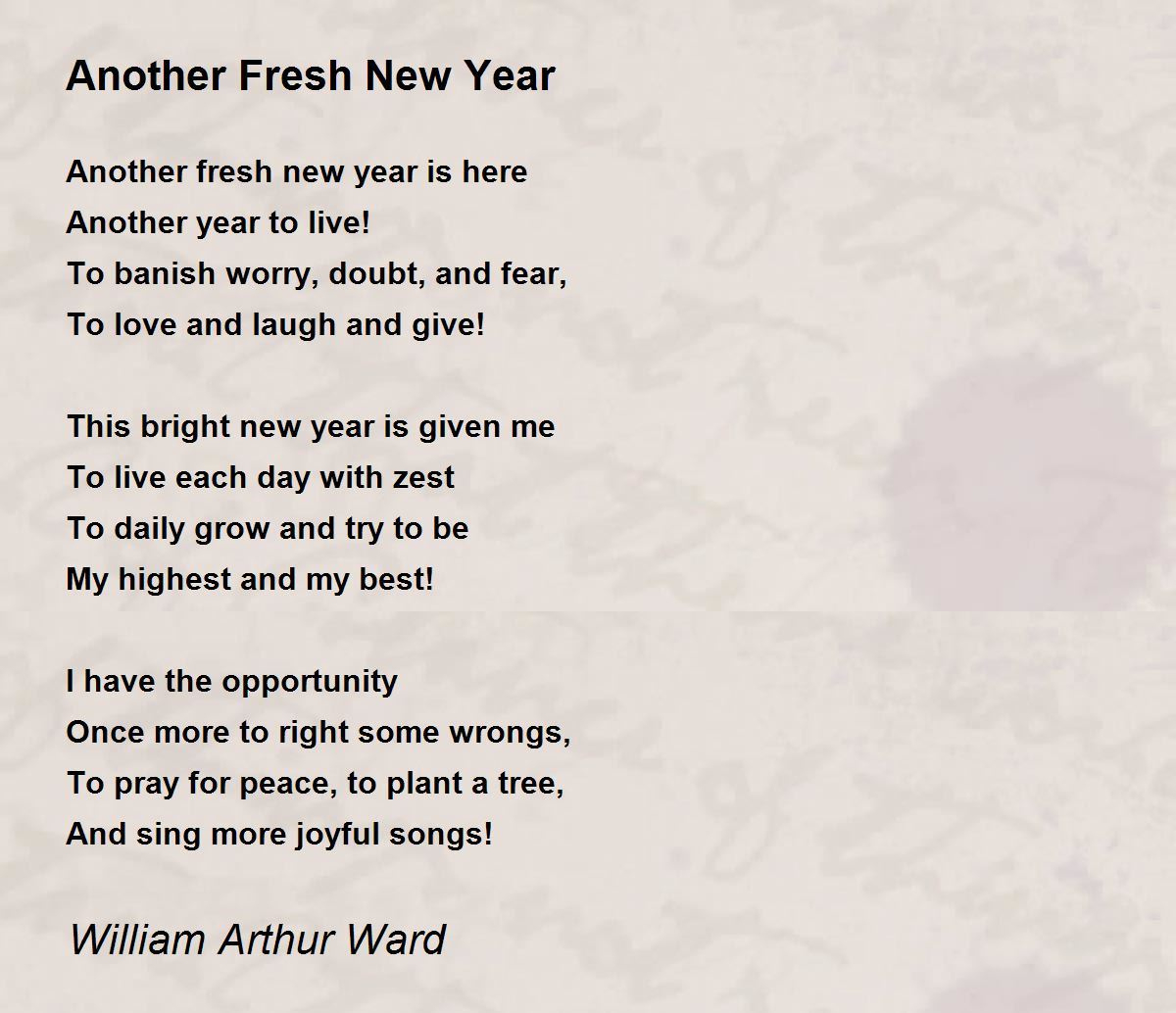 Another Fresh New Year - Another Fresh New Year Poemwilliam in New Years Poems And Quotes