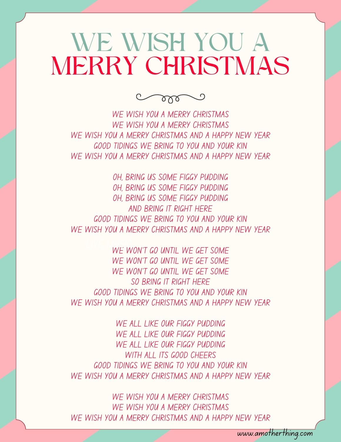Best Easy Christmas Songs For Kids (With Lyrics!) | It&amp;#039;S A Mother with Printable Words To We Wish You A Merry Christmas