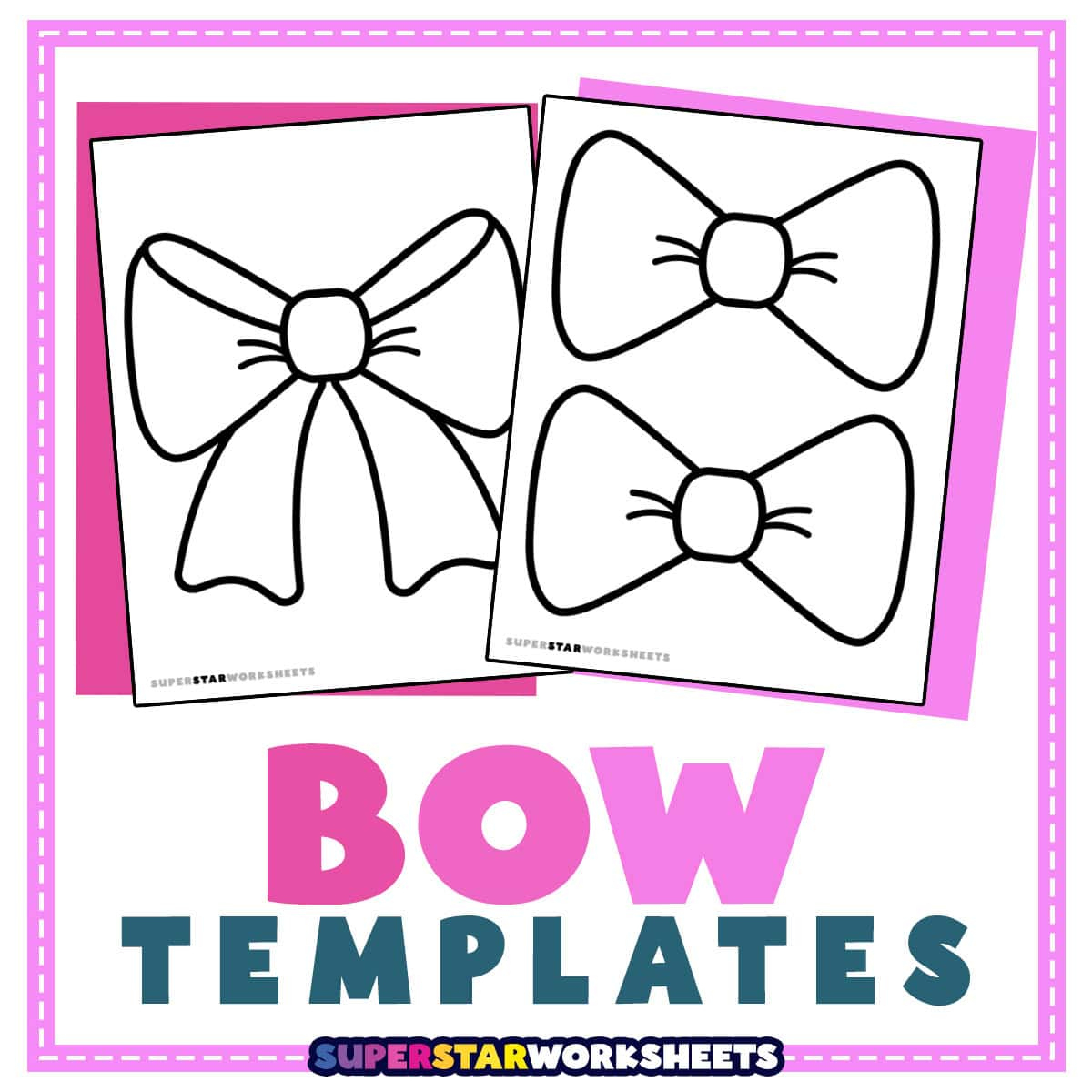 Bow Template (Free Printables) - Superstar Worksheets inside Christmas Bow Template Free Printable