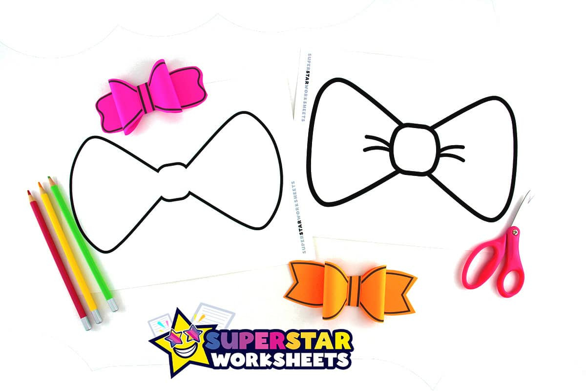 Bow Template (Free Printables) - Superstar Worksheets with regard to Christmas Bow Template Free Printable