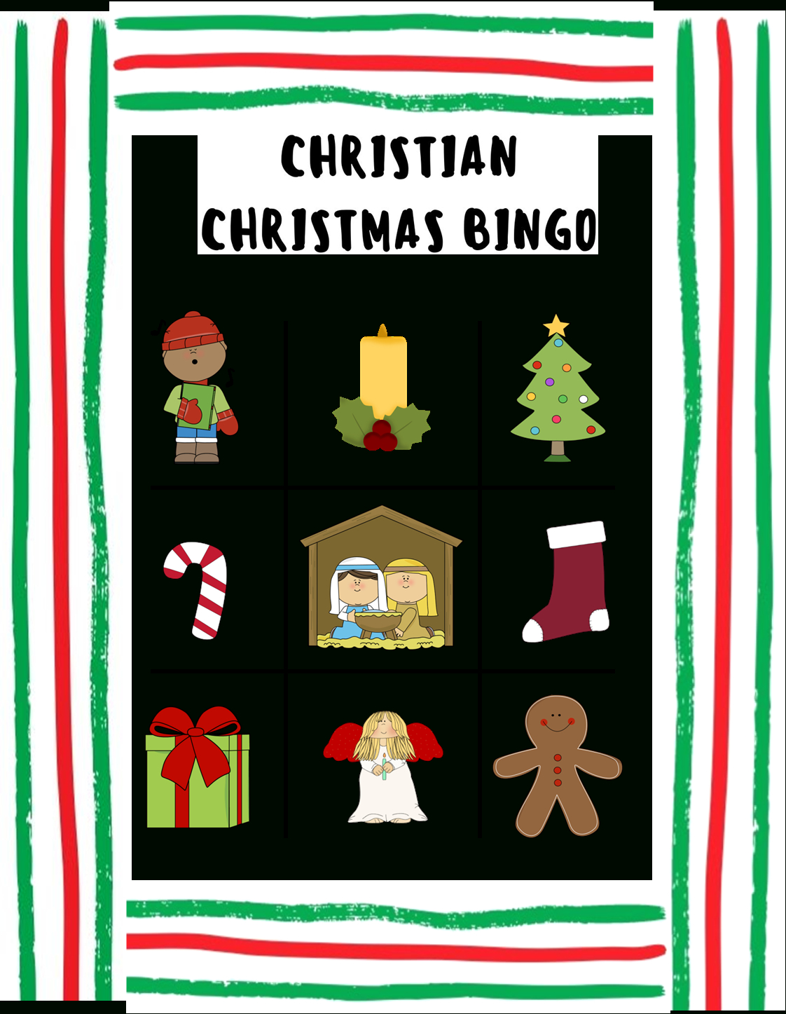 Christian Christmas Bingo regarding Christian Christmas Bingo Printable
