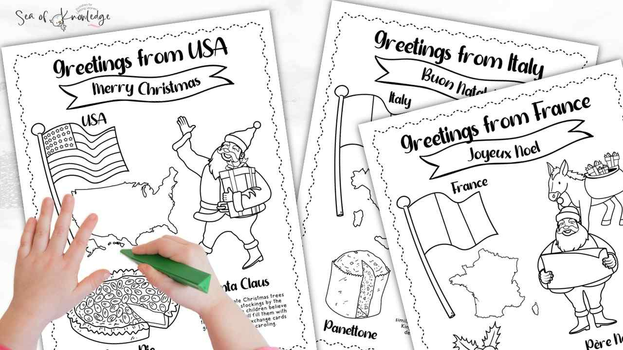 Christmas Around The World Book [Bonus Coloring Pages intended for Printable Christmas Around The World