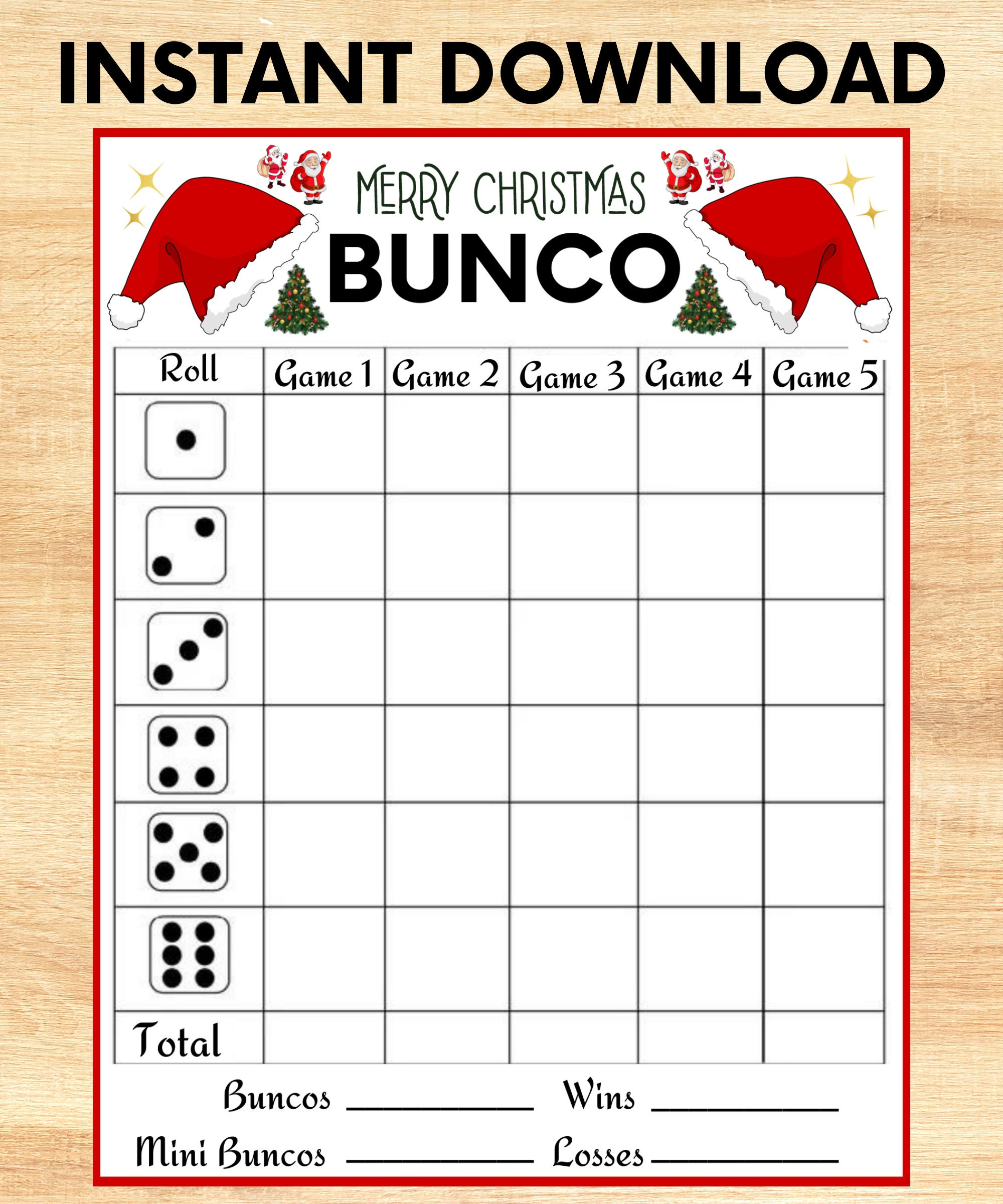 Christmas Bunco Game: Printable Score Cards &amp; Tally Sheet (Pdf regarding Christmas Bunco Score Sheets Printable
