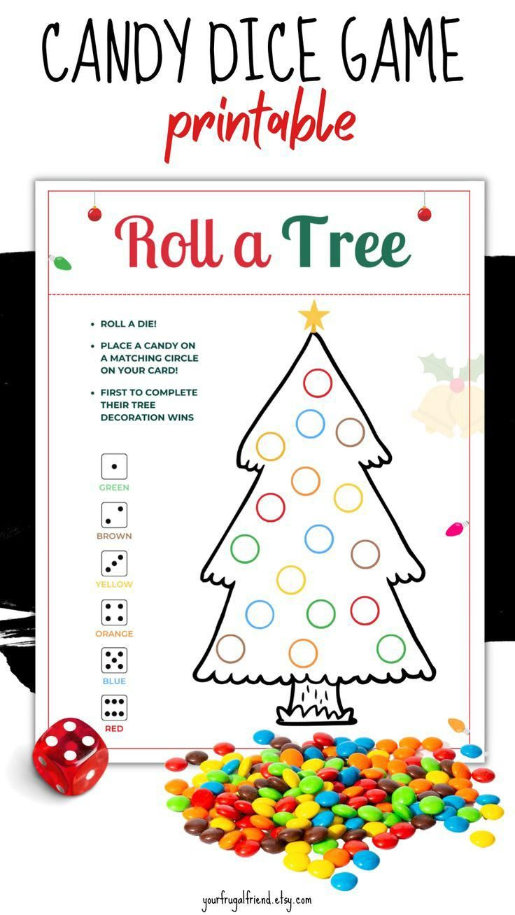 Christmas Candy Dice Game intended for Christmas Candy Dice Game Free Printable