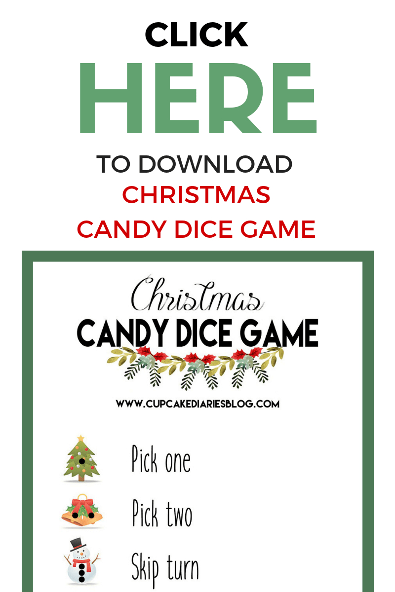 Christmas Candy Dice Game - Printable Game For Kids - Cupcake Diaries throughout Christmas Candy Dice Game Free Printable