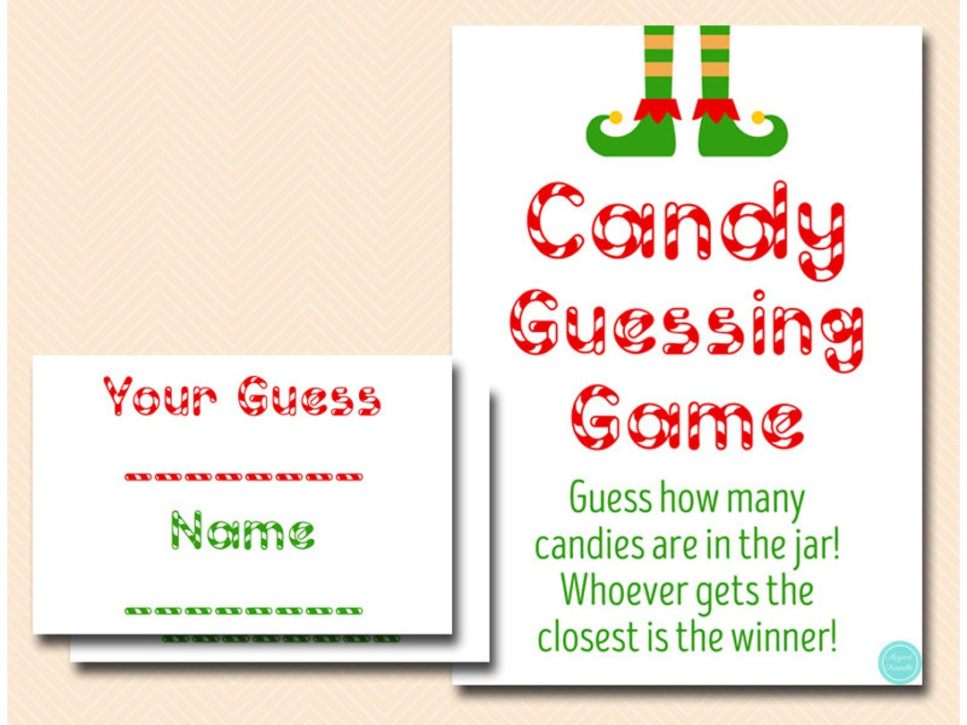 Christmas Candy Guessing Game Printable, Guess How Many Candies In with Christmas Candy Guessing Game Free Printable