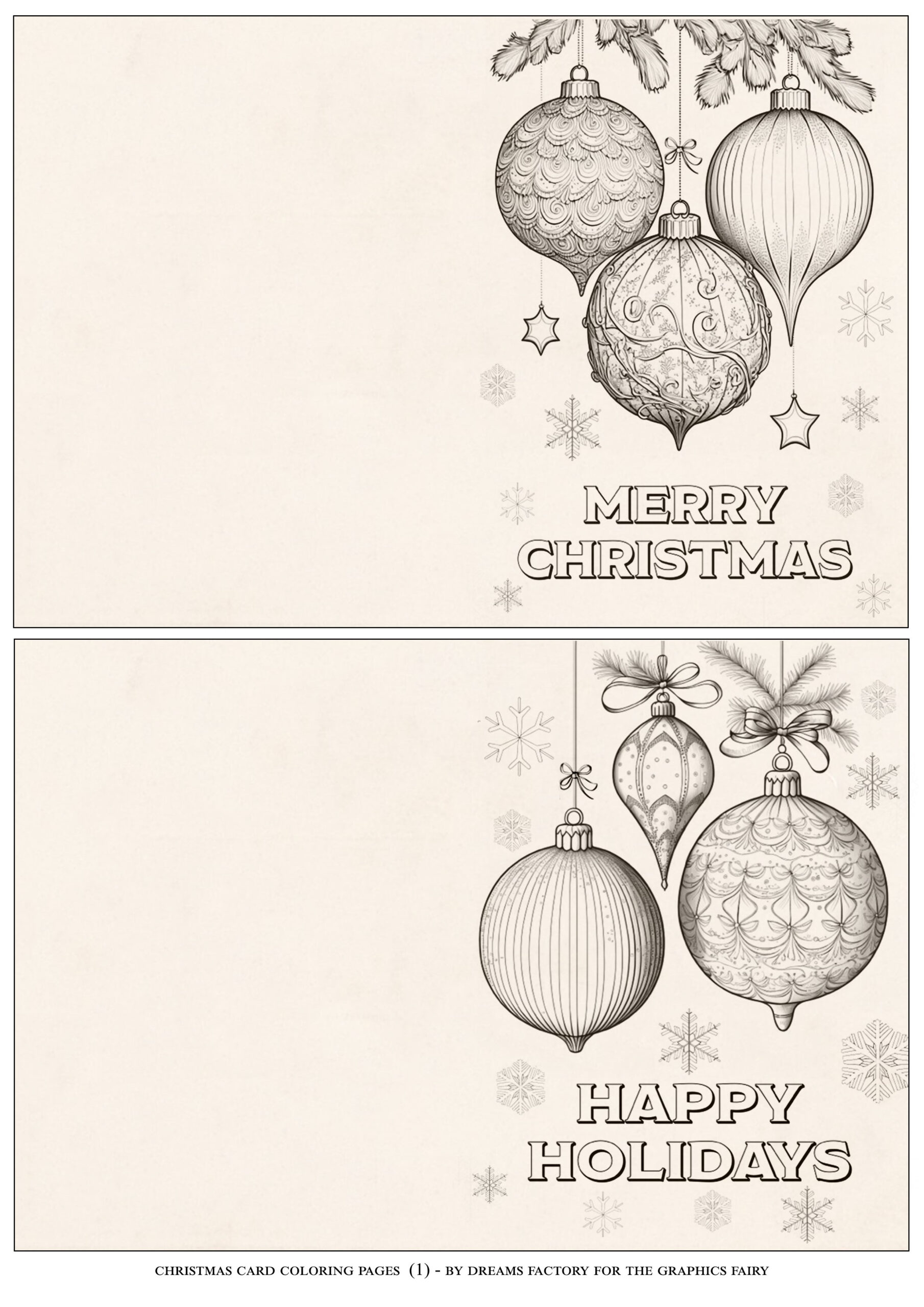 Christmas Card Coloring Pages! - The Graphics Fairy in Merry Christmas Printable Christmas Card To Color