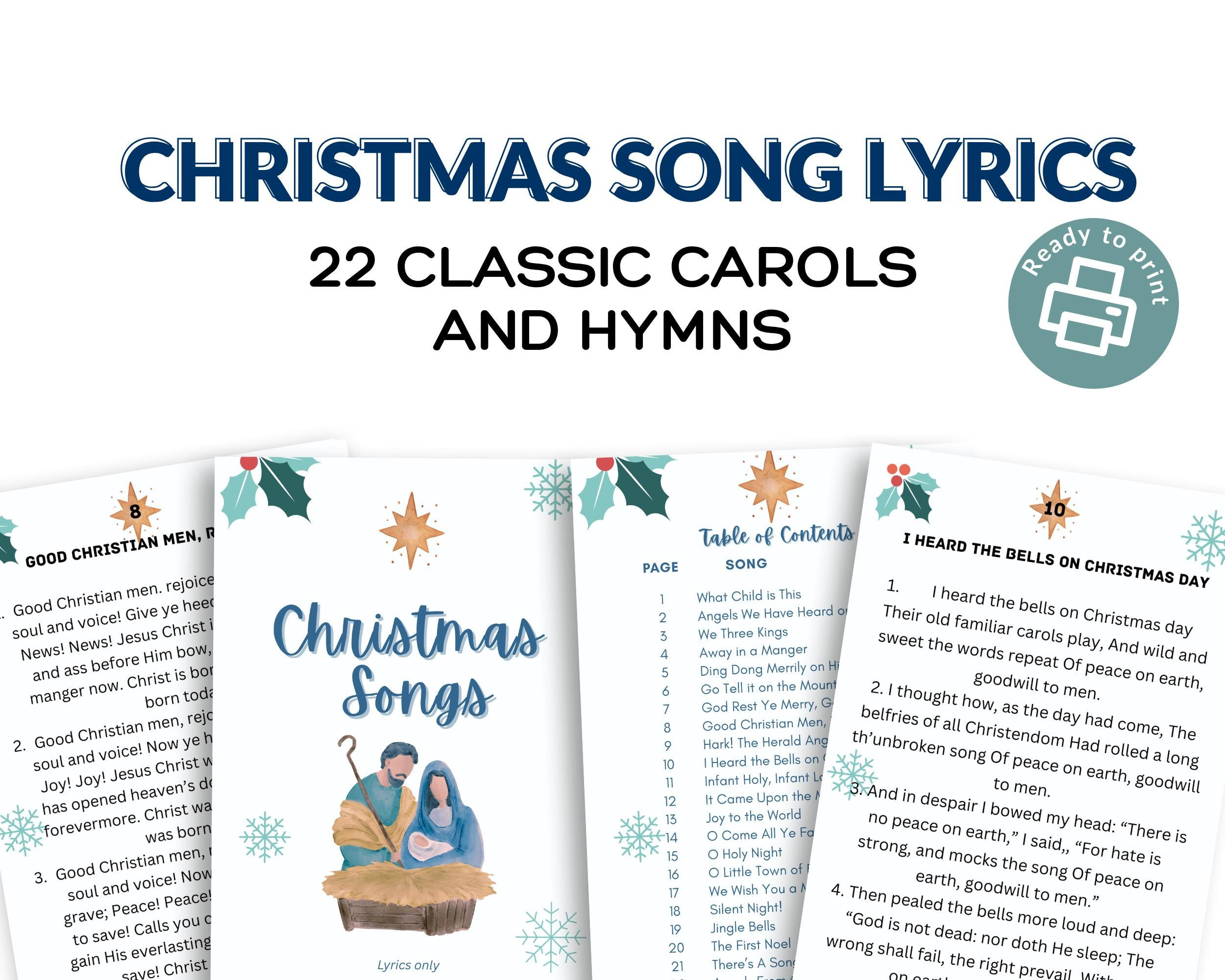 Christmas Carol Booklet Printable - Etsy regarding Christmas Song Booklet Printable