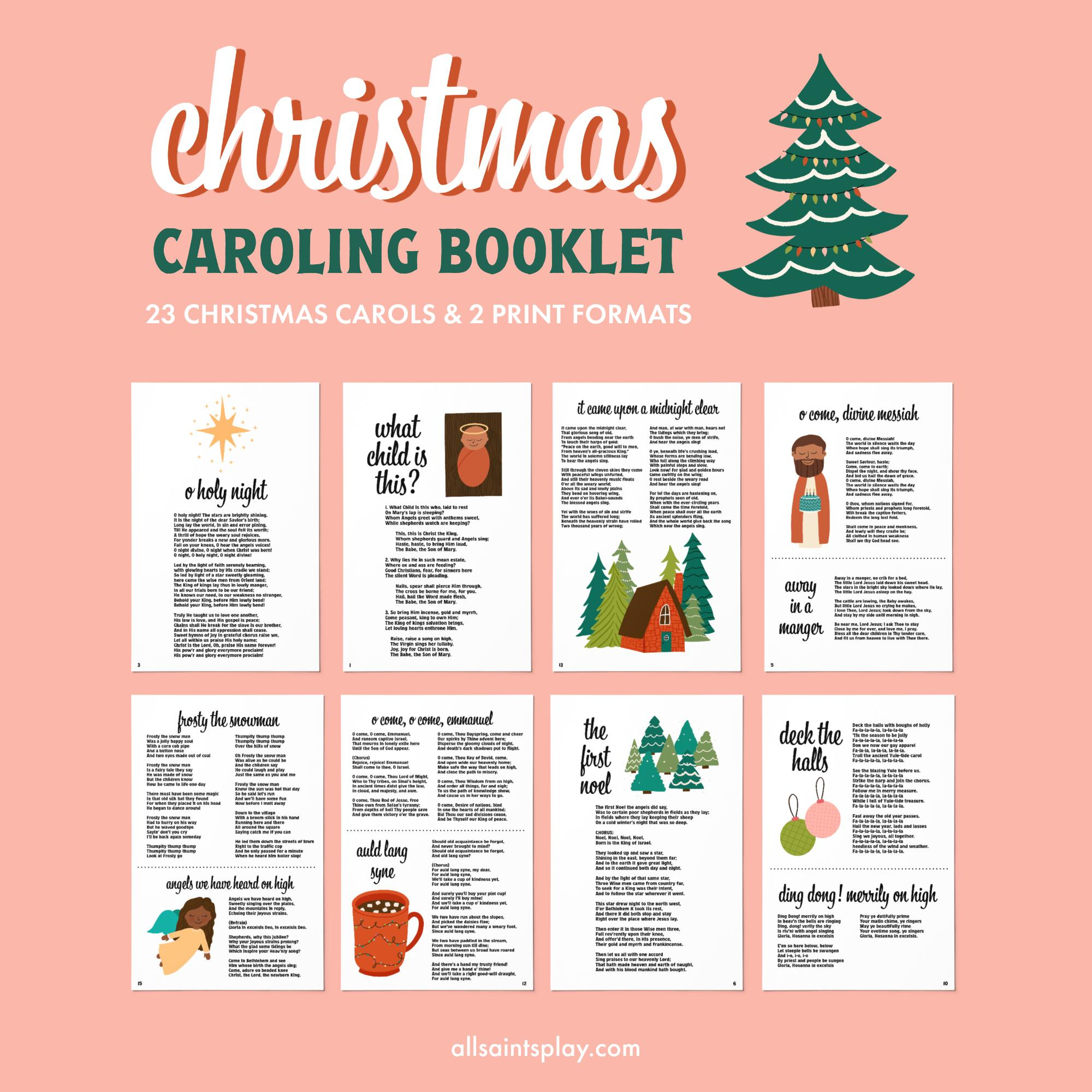 Christmas Carol Songbook - Etsy Australia within Christmas Caroling Song Books Printable
