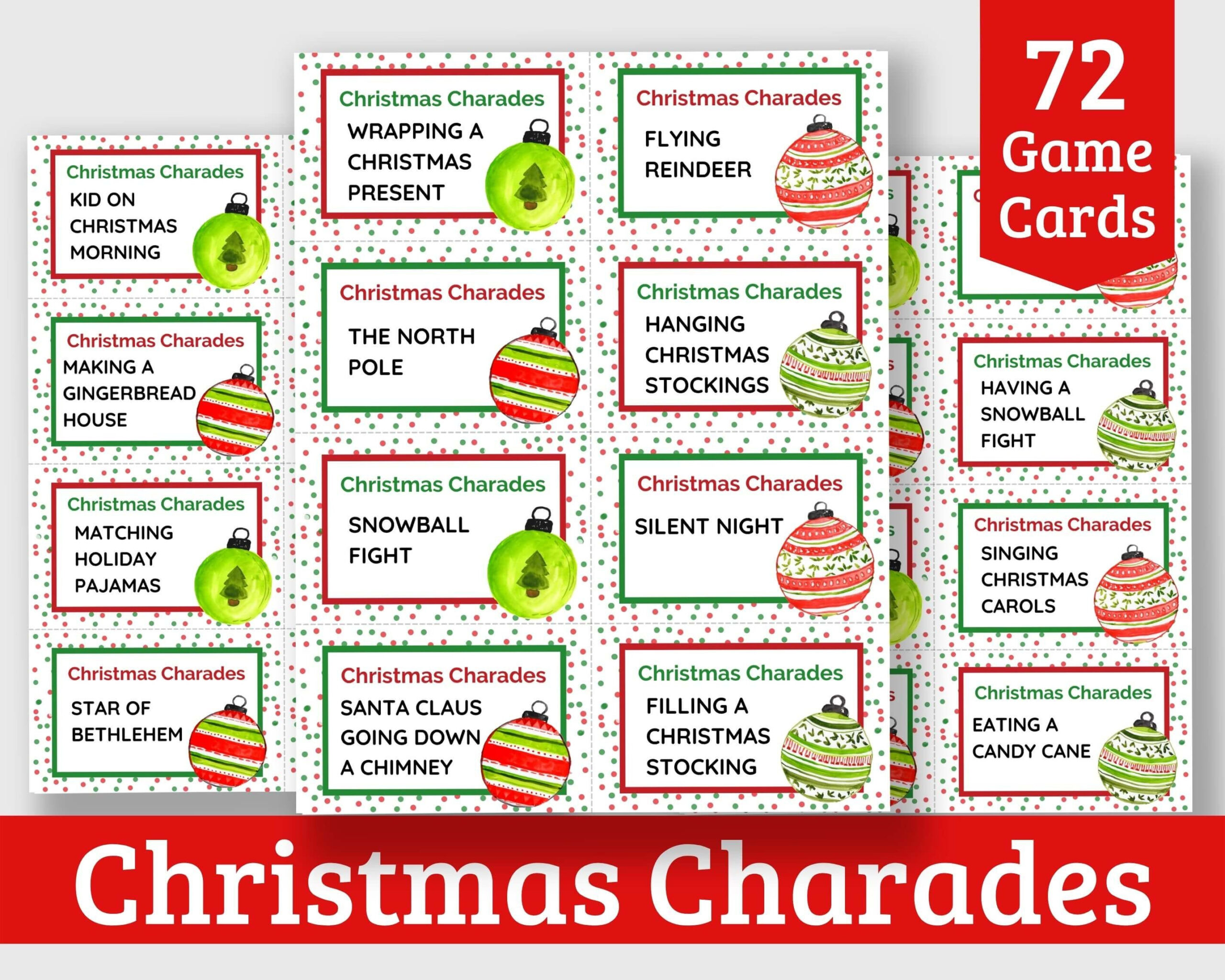 Christmas Charades Printable Cards For Kids And Adults - 72 Pre intended for Christmas Charades Printable