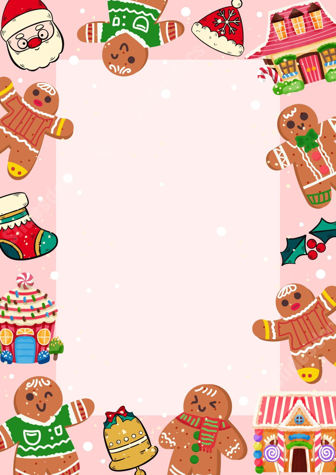 Christmas Cookies Page Border And Printable Background In Word throughout Free Printable Christmas Cookie Border