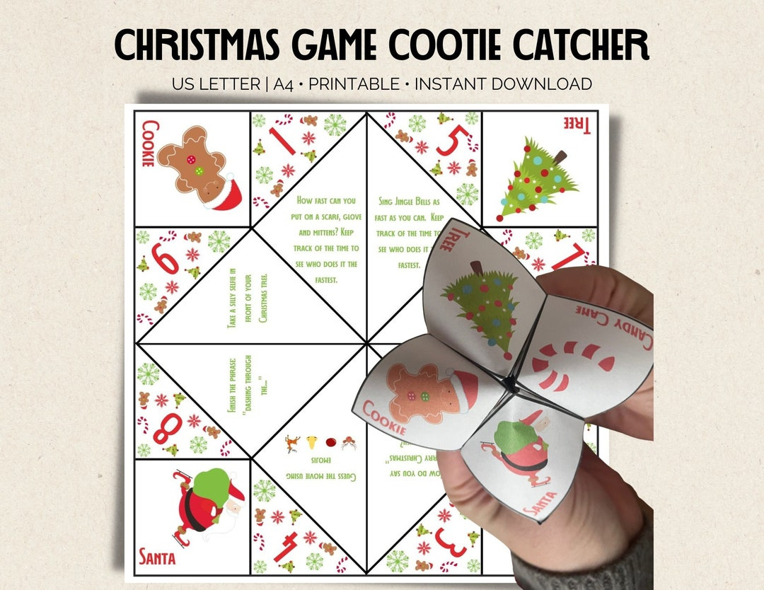 Christmas Cootie Catcher Game: Holiday Fortune Teller (Printable intended for Christmas Fortune Teller Printable