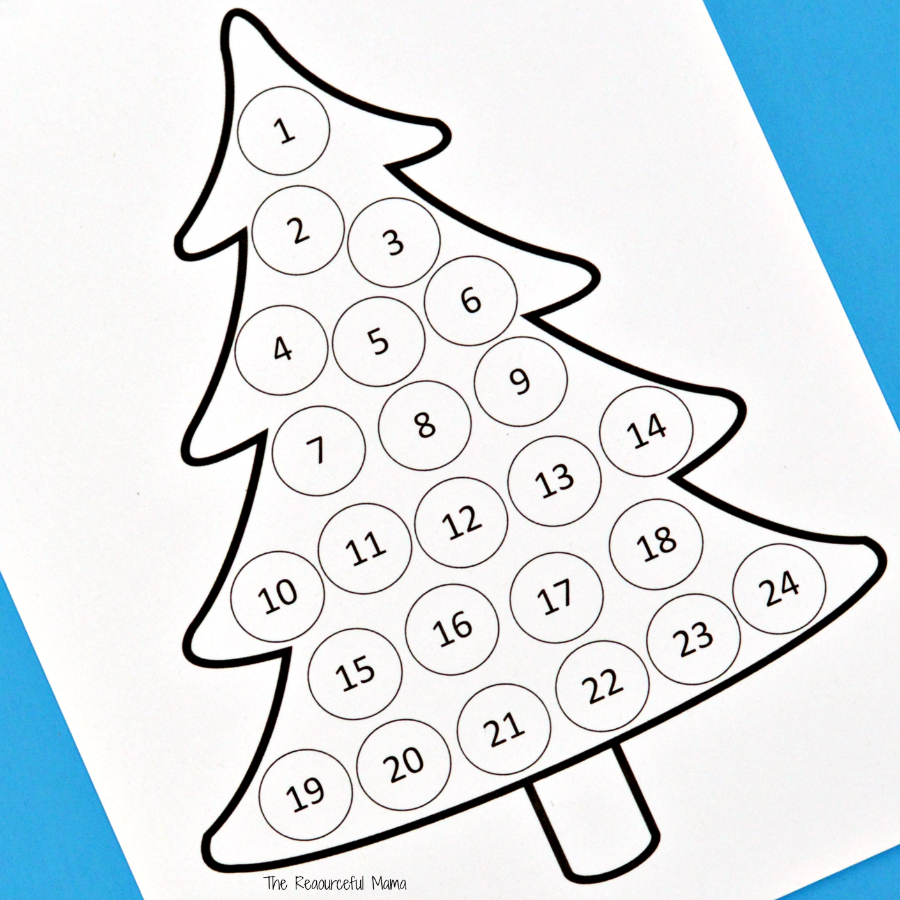 Christmas Countdown Advent Calendar - The Resourceful Mama for Printable Christmas Tree Advent Calendar
