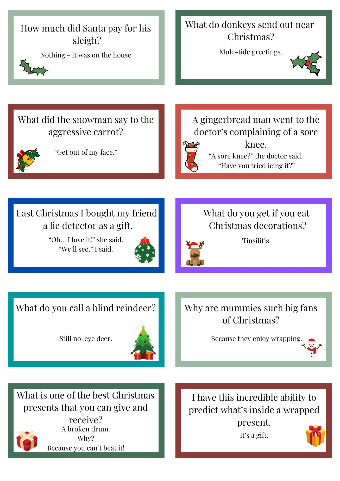 Christmas Cracker Jokes And Bucket List - Digital Download with Printable Christmas Jokes For Crackers