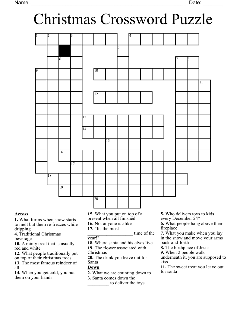 Christmas Crossword Puzzle - Wordmint regarding Printable Christmas Crossword Puzzles For Adults With Answers