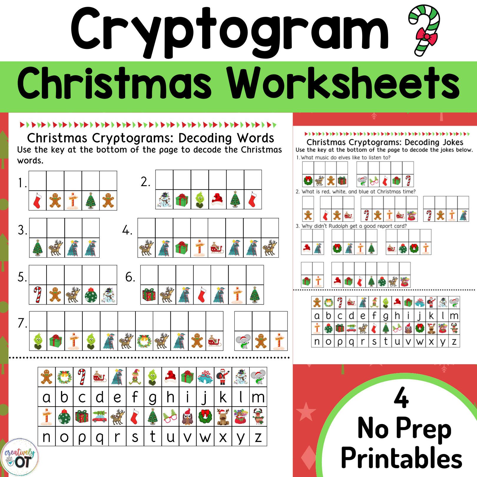 Christmas Cryptogram And Decoding Worksheets | Madeteachers intended for Christmas Cryptogram Free Printable