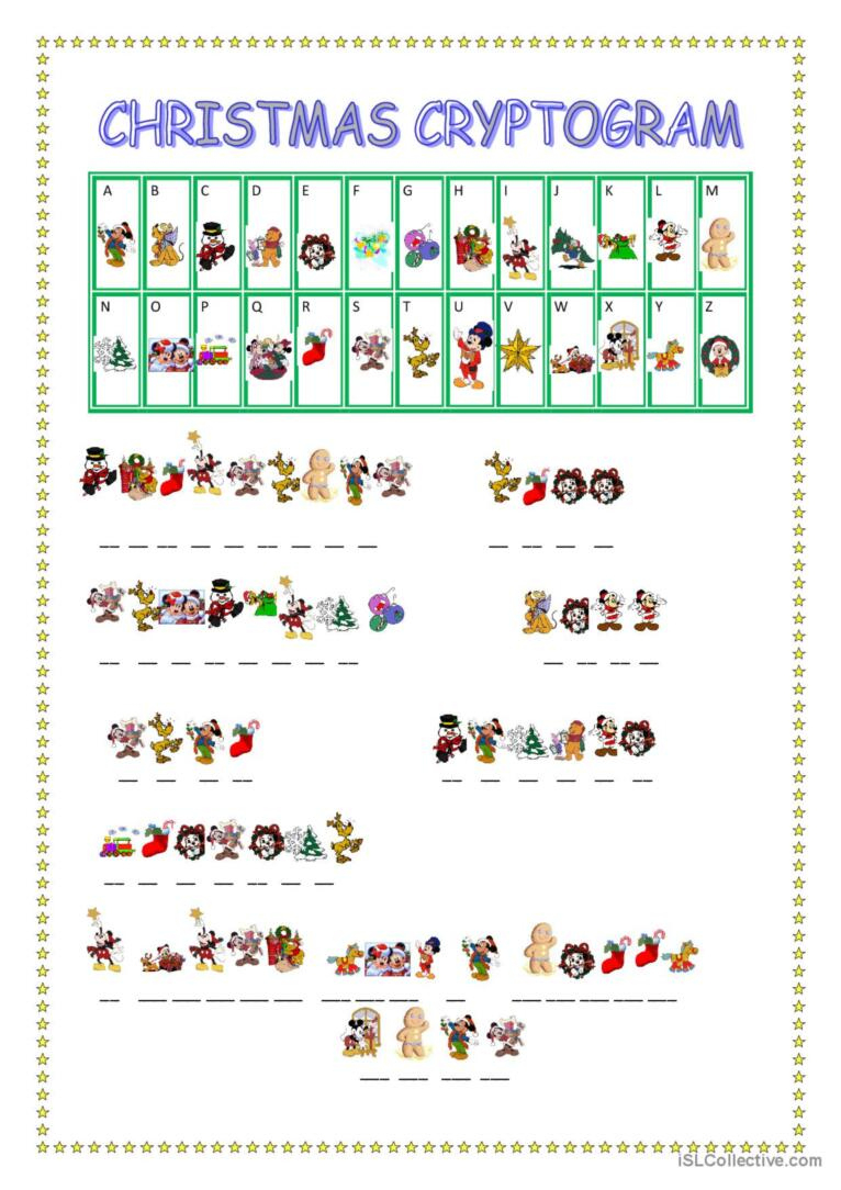 Christmas Cryptogram Warmer, Filler…: English Esl Worksheets Pdf &amp;amp; Doc inside Christmas Cryptogram Free Printable