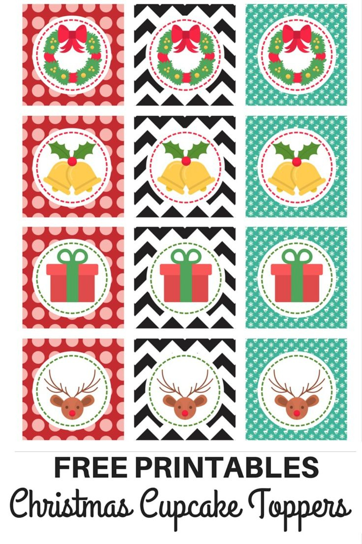 Christmas Cupcake Toppers - Free Printables regarding Free Printable Christmas Cupcake Picks