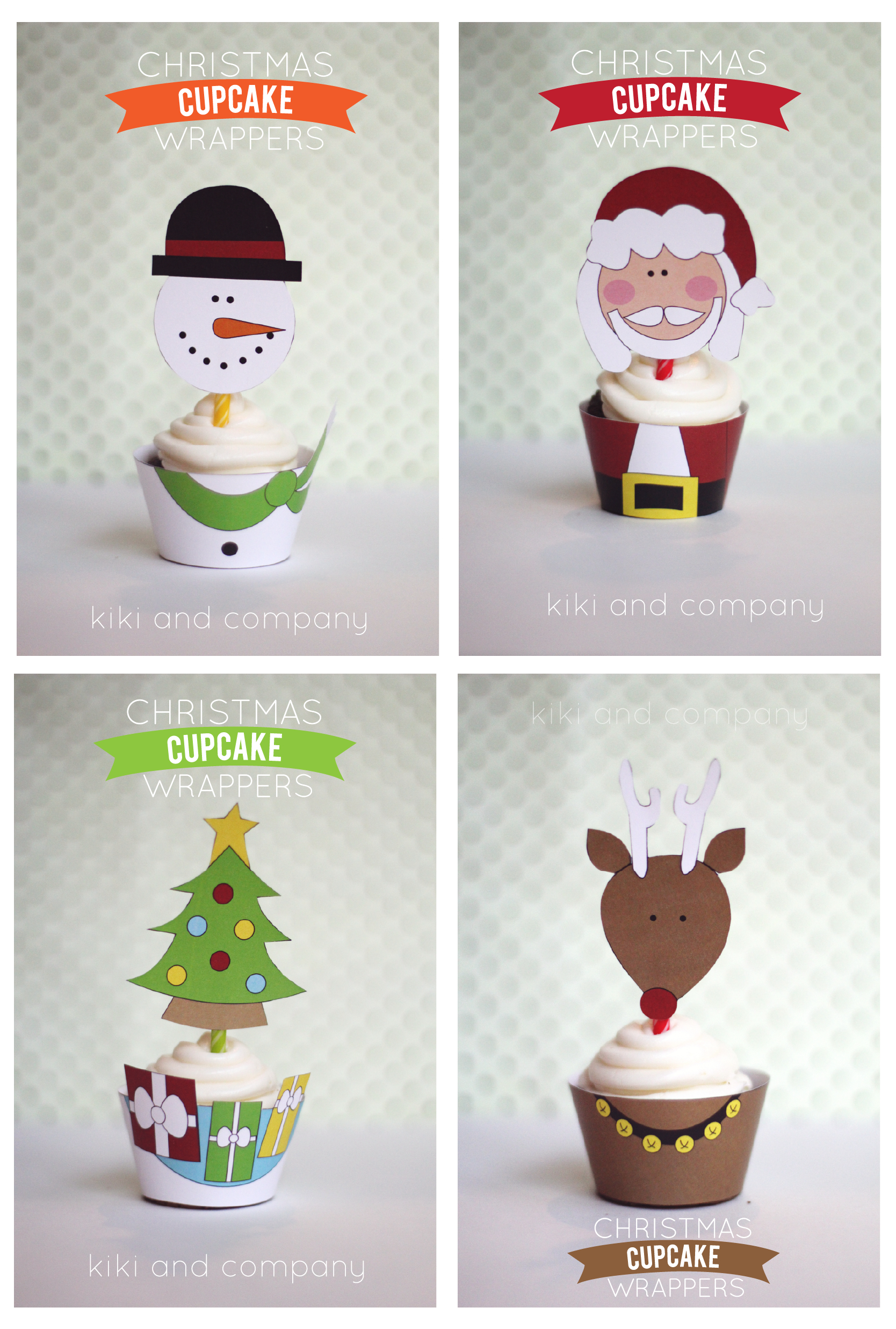 Christmas Cupcake Wrappers {Free Printable} - Kiki & Company for Christmas Cupcake Wrappers Printable